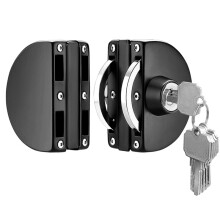 Glass Door Lock with Stainless Steel Double Bolts Swing Push, for Most Glass Door with 3 Keys,Fits 8 To12mm Glass
