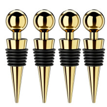 4 Tappi per Vino per Bottiglie di Vino, Tappo per Bottiglia di Vino Sottovuoto con Tappi In Silicone Riutilizzabili, A Prova di Perdite, Oro