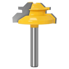 1PC 45 Degree Lock Miter Router Bit 6mm Shank Woodworking Tenon Milling Cutter Tool Drilling Milling for Wood Carbide B