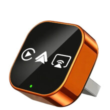 Upgrade 4-in-1 Wired to Wireless CarPlay Adapter with Screen Mirroring Ios CarPlay/Android Auto/Mirroring Orange
