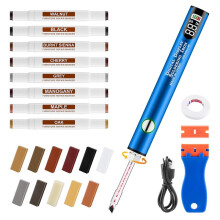 Wood Floor Repair Kit, Wax Melting Tool with Display, Hard Wax Filler, Pen, for Floor, Furniture & Tile Repair