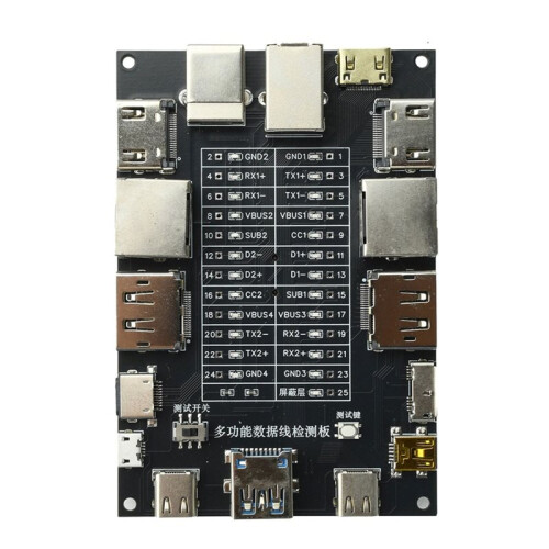 Multifunctional Cable Tester USB Data Cable Tester with CR1220 Battery Type-C Micro-B USB3.0 for Network Printer Wires
