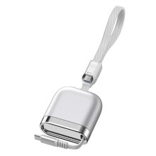 240W USB C to USB C Super Charging Retractable Cable Portable Type C Fast Charge Data Cable for Type-C Phone Silver