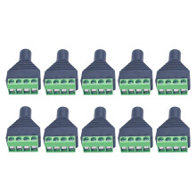 10pcs 3.5mm Female 4 Pole Socket Gold Plated Connector Headphone Audio Video Balun Adapter Jack for DIY Wiring