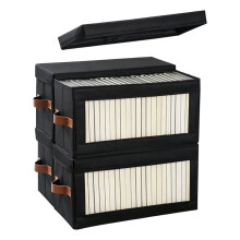 4 Packs DVD Storage Box with Visible Window, DVD Case Holder Organizer with Lid and Handles, Holds to 104 Cases