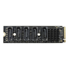 M.2 NVMe to 5-Port 3.0 Expansion Card JMicron JMB585 Chip Controller M2 Key-M to SATA3.0 6Gbps SSD Adapter
