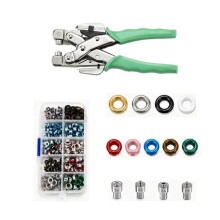 Grommet Gereedschapsset Leren Gatpons Tang met 360 Sets Kleur Metalen Oogjes voor DIY Stof Canvas Knutselprojecten