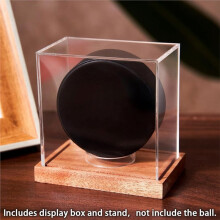 Estuche de Exhibición para Discos de Hockey, Soporte Acrílico Transparente con Base de Madera, Soporte de Exhibición para Hockey