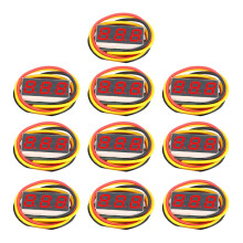 Voltímetro Digital LED Micro-Tipo de 0,28 Polegadas 0-100V Testador de Tensão para Carro Moto Detector de Tensão LED Vermelho 10 Peças