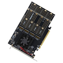 Split-Free 4-Disk M.2 PCIe Expansion Card - PLX8747 Chip, för Flying Bull, Full Height, Tyst Drift
