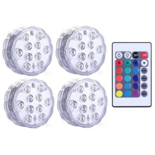 10 LEDs RGB Submersible Light Aquarium Waterproof Light Night LED Pool Light Ambient Light for Party Garden Aquarium