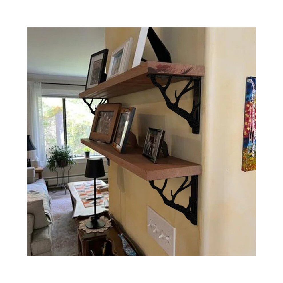 1Set Metal Shelf Bracket With Branch-Inspired Design, Ideal For Decorative And Practical Kitchen Shelving 6033232227284