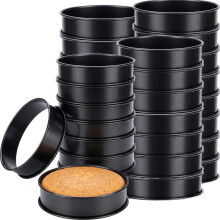 24Pc English Muffin Ring Crumpet Rings Nonstick 3.15 Inch + 4 Inch Stainless Steel Double Rolled Tart Rings for Baking