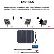 10W Polykrystallines Solarpanel-Kit 10A Controller Intelligenter Tropfbatterieladegerät-Pack für Auto, Wohnmobil, Boot, Motorrad, Lkw