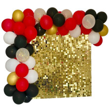 24Pcs Shiny Gold Sequin Wall Panels, Mirror Metallic Backdrop for Wedding Birthday Party Decor