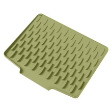Silicone Dish Drying Mat Tilted Design Fast Drain Non Slip Trivet Pad for Kitchen Dishes & Glassware Drying Green