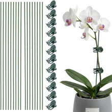Plant Supports/Orchid Stakes with Plant Clips Flexible Support Set for Orchids,Flowers,and Vegetables Indoor Outdoor