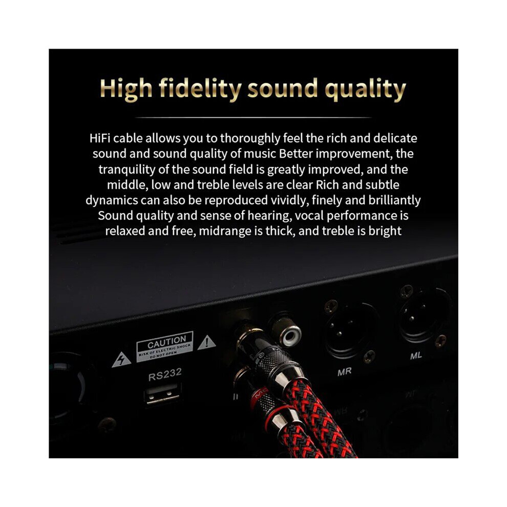1-Meter Copper Rca-Audio Cable - Interference-Resistant Hi-Fi Signal Cable For Turntables, Tvs, Dvd Players, And Speaker 6031736461029