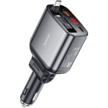 Toocki 105W Car Charger 4 in 1 Retractable Cable PPS QC PD 30W Fast Car Phone Charger for Phone S23