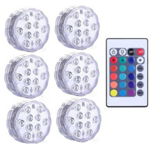 10 LEDs RGB Submersible Light Aquarium Waterproof Light Underwater Night Lamp Pool Lights for Party Garden Aquarium