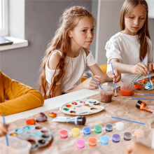 336 Pcs Acrylic Paint Set 24 Set 12 Colors Acrylic Paint Strips 48Pcs Painting Brushes for Kids Adults (3ml)