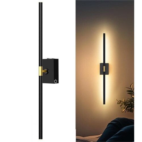 Wall Sconces with Remote Control, Touch-Control Dimmable Wall Sconces, No-Installation-Required Mirror Lights 2