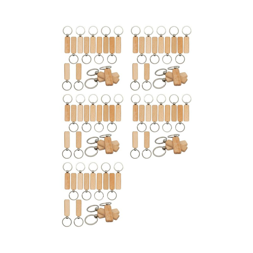 Wood Engraving Blanks Rectangle Blank Wooden Key Chain Wood Blanks For Keychains 100 Pack (Width:0.7 Inch) 6031819281841