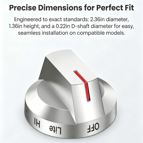 5pcs DG94-03500AA DG94-03500AU Gas Stove Knobs Replacements,Gas Range Control Knob Replacement for 1
