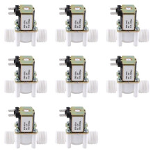 8X Électrovanne D'Eau Normalement Fermée Dc12V N / C Électrovanne Électrique en Plastique G1 / 2 Pouces pour Distributeur D'Eau