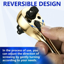 Chiave A Cricchetto 72 Denti Reversibile Chiave Doppia Testa 1/4" 3/8" 1/2" Attacco per Chiave di Riparazione Strumenti Manuali