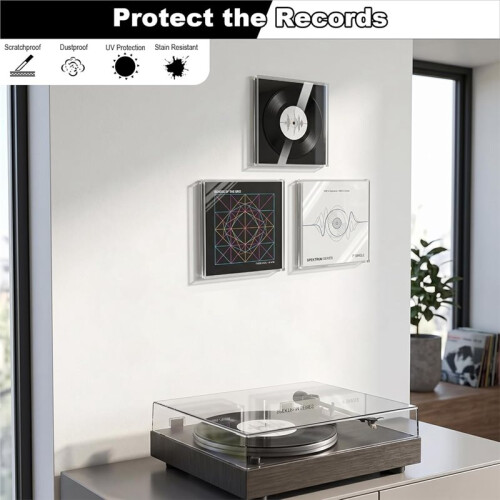 Estojo de Exibição para Disco de Vinil para Disco de 7 Polegadas, Caixa de Moldura de Álbum de Acrílico Transparente para Discos de 7 Polegadas 1