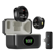 Microfono Lavalier Wireless per Android per Registrazione di Streaming Live All'Aperto e Interviste con Clip Magnetica