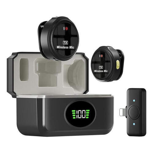 Wireless Lavalier Lapel  Microphone for  Android Outdoor Live Streaming Recording Interview with Magnetic Clip