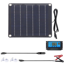 10W Polycrystalline Solar Panel Kit 10A Controller  Trickle Battery Charger Pack for Car RV Boat Motorcycle Truck
