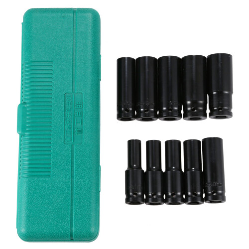 10 pc 1/2 inch Deep Impact Socket Tool Set 10-24mm Metric Garage Workshop 4-39 1