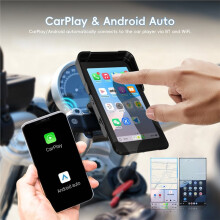5" Portable Motorcycle Navigation Monitor, Wireless Carplay Android Auto Screen, IP68 Waterproof,   Player