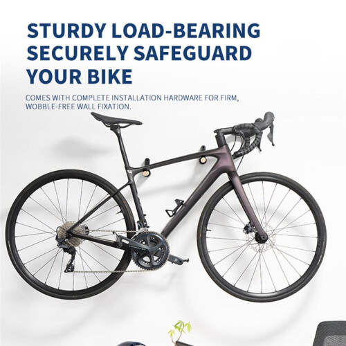 Horizontal Wall-Mounted Bike Rack - Wall-Mounted Bicycle Storage Hook, Space-Saving Indoor Garage Parking Mount 1