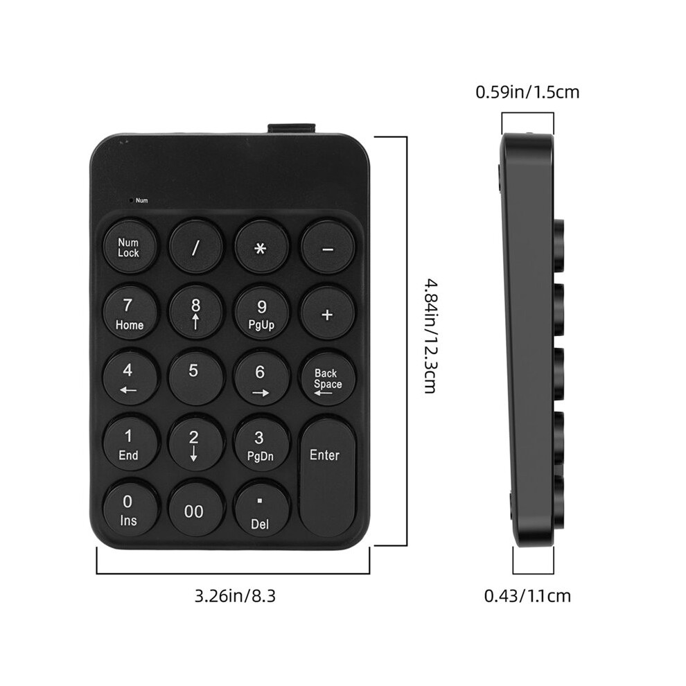 Numeric Keypad Round Keycaps with Battery 2.4G Wireless & BT Portable ...