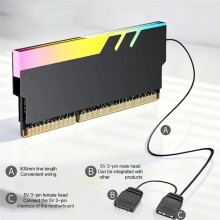 Desktop Computer Geheugen Heatsink 5V ARGB, Oneindige Spiegel Lens Nieuwe Ontwerp, RAM Armor Aluminium Vest voor DDR3/4/5 Wit