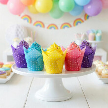 Extra Large Jumbo Tulip Baking Cups 125 Pack Premium Greaseproof No-Stick Muffin Liners Bakery Style Cupcake Wrappers