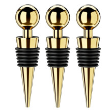 3Pack Tappi per Vino per Bottiglie di Vino Tappo per Bottiglia di Vino A Vuoto con Sughero Riutilizzabile In Silicone A Prova di Perdite Oro