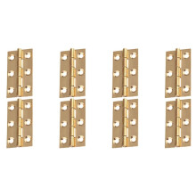8 Pezzi di Cerniera in Ottone Massiccio 5,1 cm Adatta per Ante di Armadietto, Cerniere in Ottone A Tenone Ad Angolo Tondo per Baule con Viti