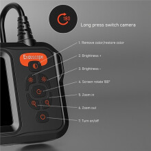 4.3'' Screen Endoscope Camera Car Inspection Borescope 8MM Probe with 8 LEDs Cable Waterproof Plumbing Camera 2600mAh C