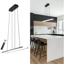 Modern LED Dimmable Pendant Lamp with Remote Control 95x13 cm Black — led pendant light, table pendant light