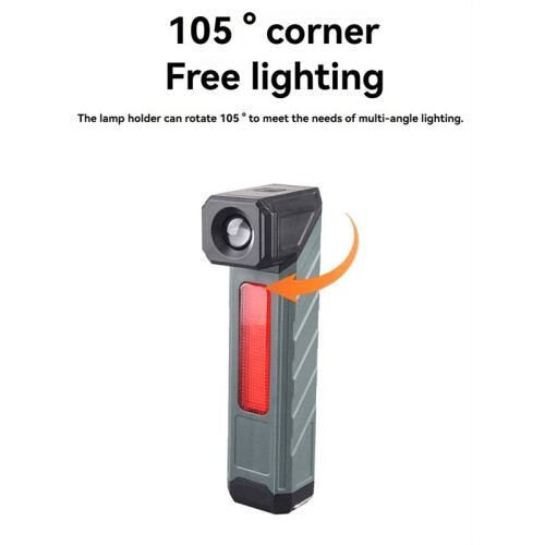 COB Flashlight Clip  Torch Handheld Camping Work Torch 90 Angle Lamp with Magnet Car Inspection Red Light Warning 2