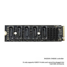 M.2 NVMe zu 5-Port 3.0 Erweiterungskarte JMicron JMB585 Chip M2 Key-M zu SATA3.0 6Gbps SSD Adapter für NAS
