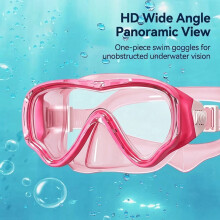 Barns Dykmask HD Anti-Dim Snorkelset för Barn Undervattensscubamask med Torrtoppsnorkelblå