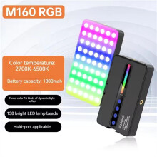 Luce Video RGB con Schermo Display Luce di Riempimento per Fotocamera Illuminazione per Selfie Ricaricabile Dimmabile Hot Shoe Mouth