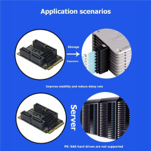 PCI-E Naar 4-Poorts 3.0 Uitbreidingskaart met -Kabel Marvell 88SE9215-Controller PCIe Naar SATA3 6Gbps SSD-Adapter
