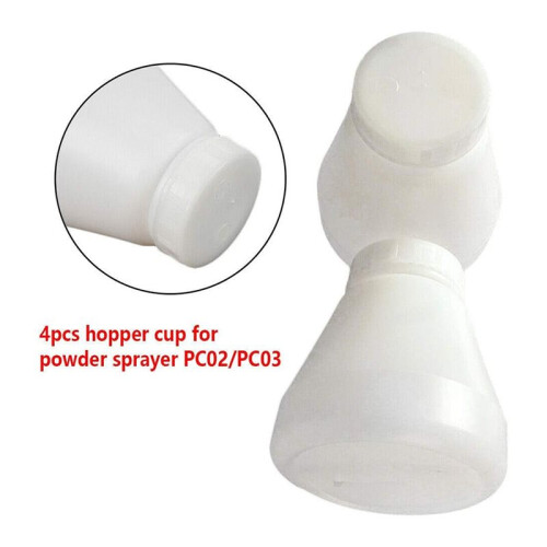 4PCS Bottles Hopper Cups,PC02/PC03 Electrostatic Sprayers Hopper Cups,Powder Coating Cups for Powder Paint Coating 1